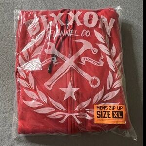 NEW Dixxon Flannel Co Zip-Up Hoodie Sweatshirt Men’s XL Red Streetwear